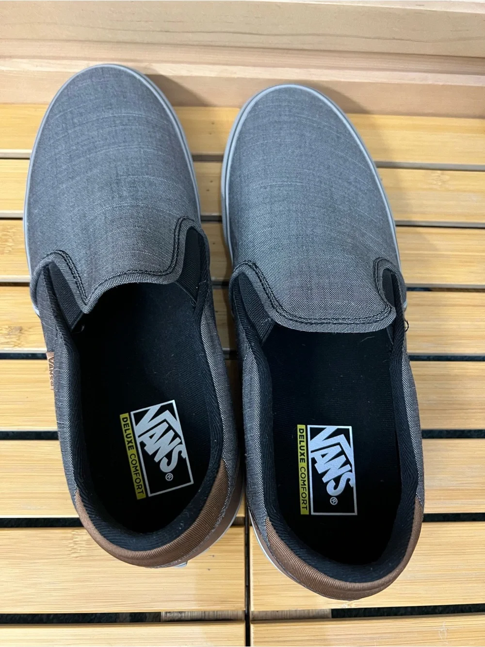 Vans Slip-On Men’s Canvas Loafers in Grey and Brown size 13